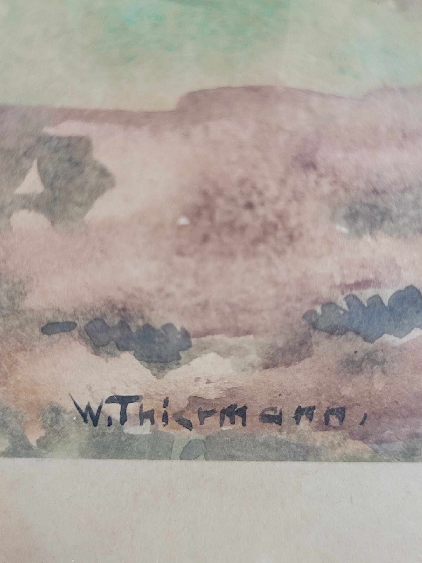 W. Thiemann (XX) Harmonische Landschaft in Aquarellfarben