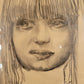 Ausdrucksstarkes Porträt einer Frau Zeichnung auf Papier 35x26 cm