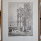 Original Lithographie, Rathaus mit belebtem Marktplatz 55x40cm