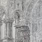 Original Lithographie, Rathaus mit belebtem Marktplatz 55x40cm