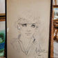 Französische Schule (XX) Zeichnung Portrait Dame Paris Handsigniert