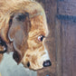 Deutsche Schule (XX) Ölgemälde Wartender Hund 33x40cm