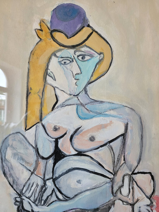 Nach Pablo Picasso (1881-1973) Ölgemälde Mädchen mit Haube