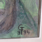 Monogramm GF (1994) Gouache Ölmalerei Expressionistische Waldszene