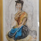 Monogramm GF (1995) Original Lithographie JEUNE FEMME du CAMBODGE