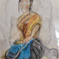 Monogramm GF (1995) Original Lithographie JEUNE FEMME du CAMBODGE