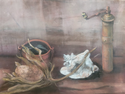 Stillleben Komposition Aquarellgemälde auf Papier 60x77 cm