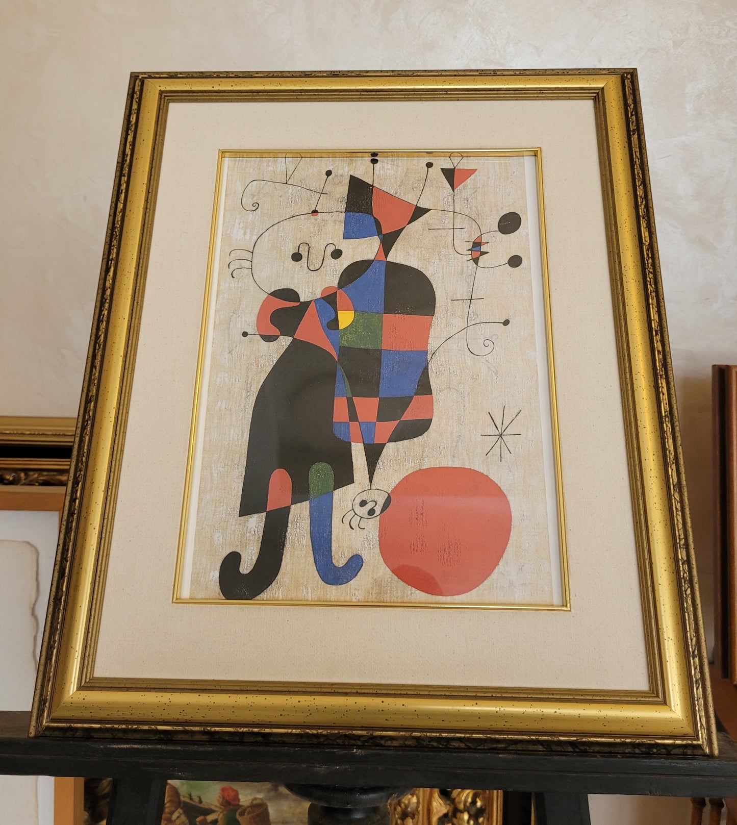 Joan Miró (1893-1983) Hochwertige Grafik Personen und Hund vor Sonne