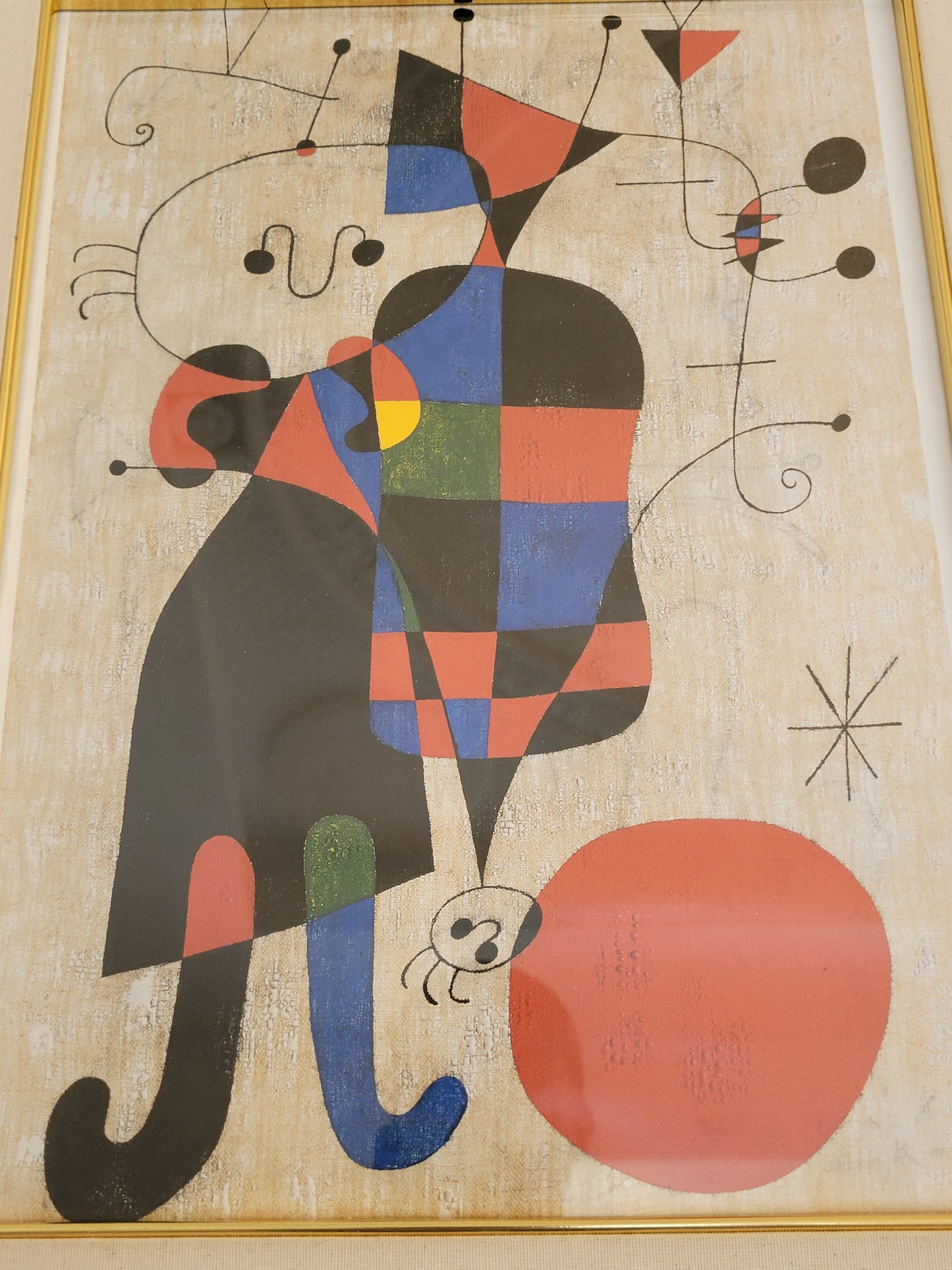 Joan Miró (1893-1983) Hochwertige Grafik Personen und Hund vor Sonne