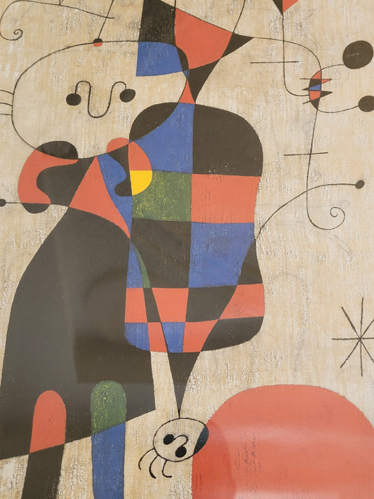 Joan Miró (1893-1983) Hochwertige Grafik Personen und Hund vor Sonne