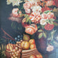 Italienische Schule (XX) Ölgemälde Stillleben Früchte und Blumen 40x33cm