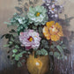 Deutsche Schule (XX) kleines Ölgemälde Ölbild Blumenstillleben