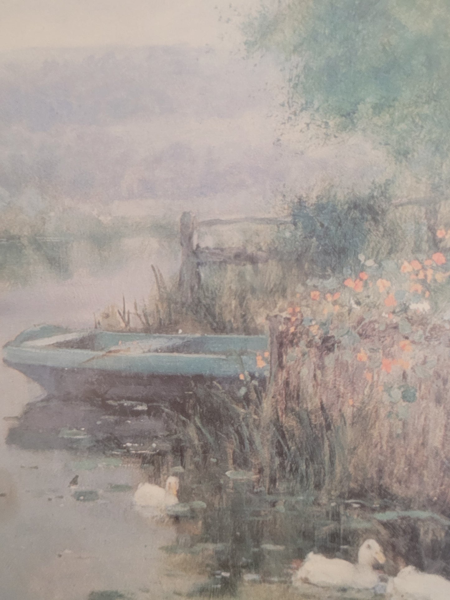 Nostalgischer Kunstdruck "Am Wasserrand" mit Blick aufs Ufer