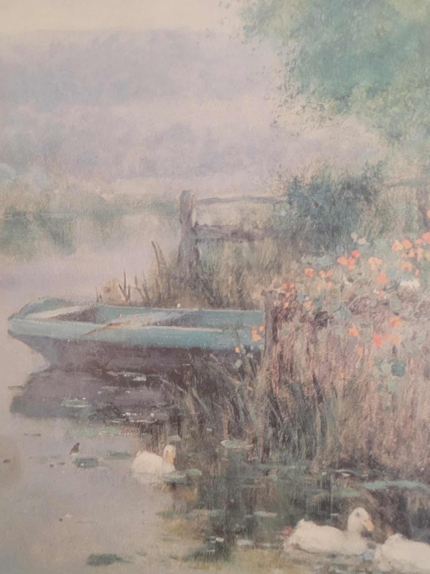 Nostalgischer Kunstdruck "Am Wasserrand" mit Blick aufs Ufer