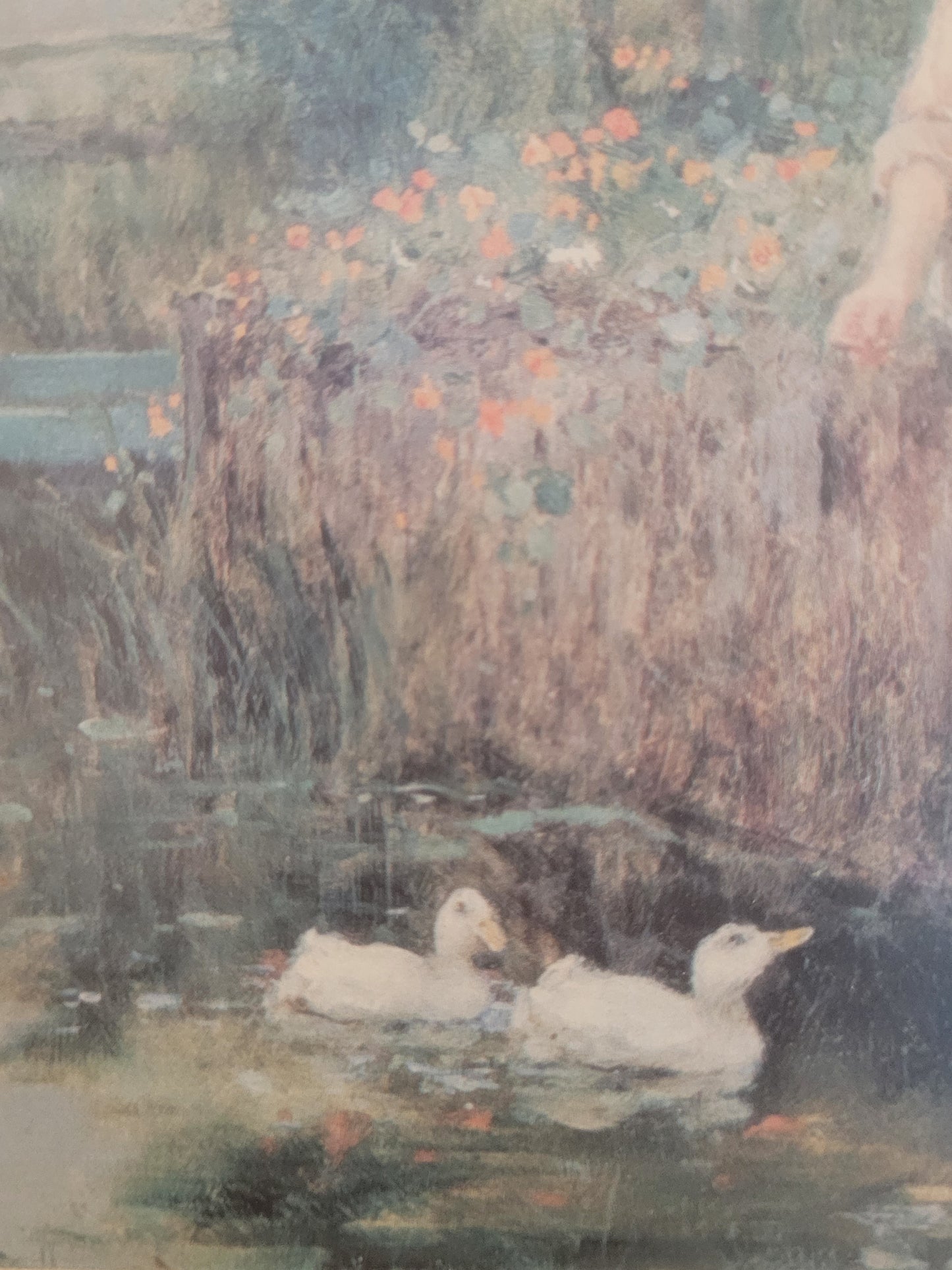 Nostalgischer Kunstdruck "Am Wasserrand" mit Blick aufs Ufer