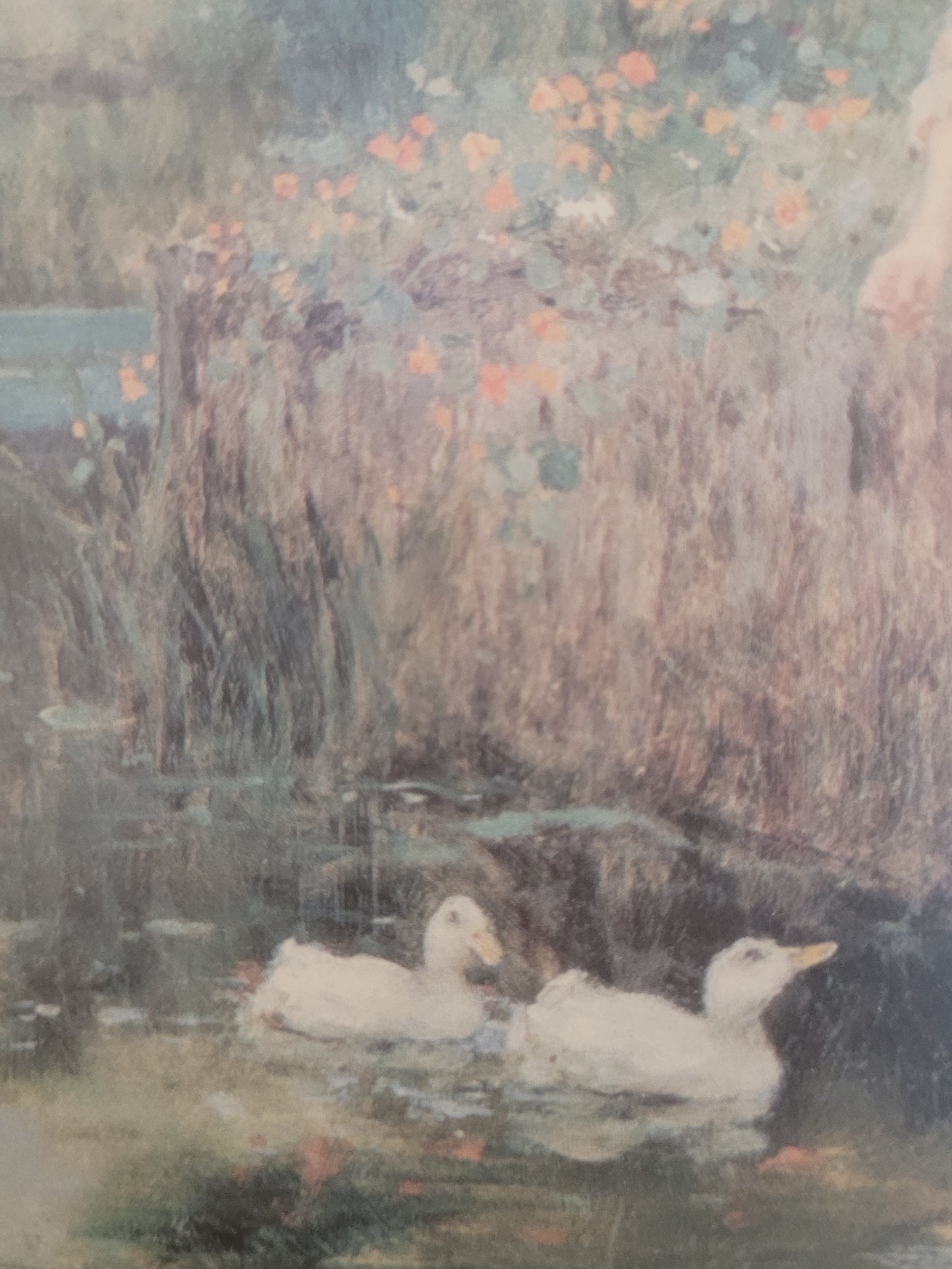 Nostalgischer Kunstdruck "Am Wasserrand" mit Blick aufs Ufer