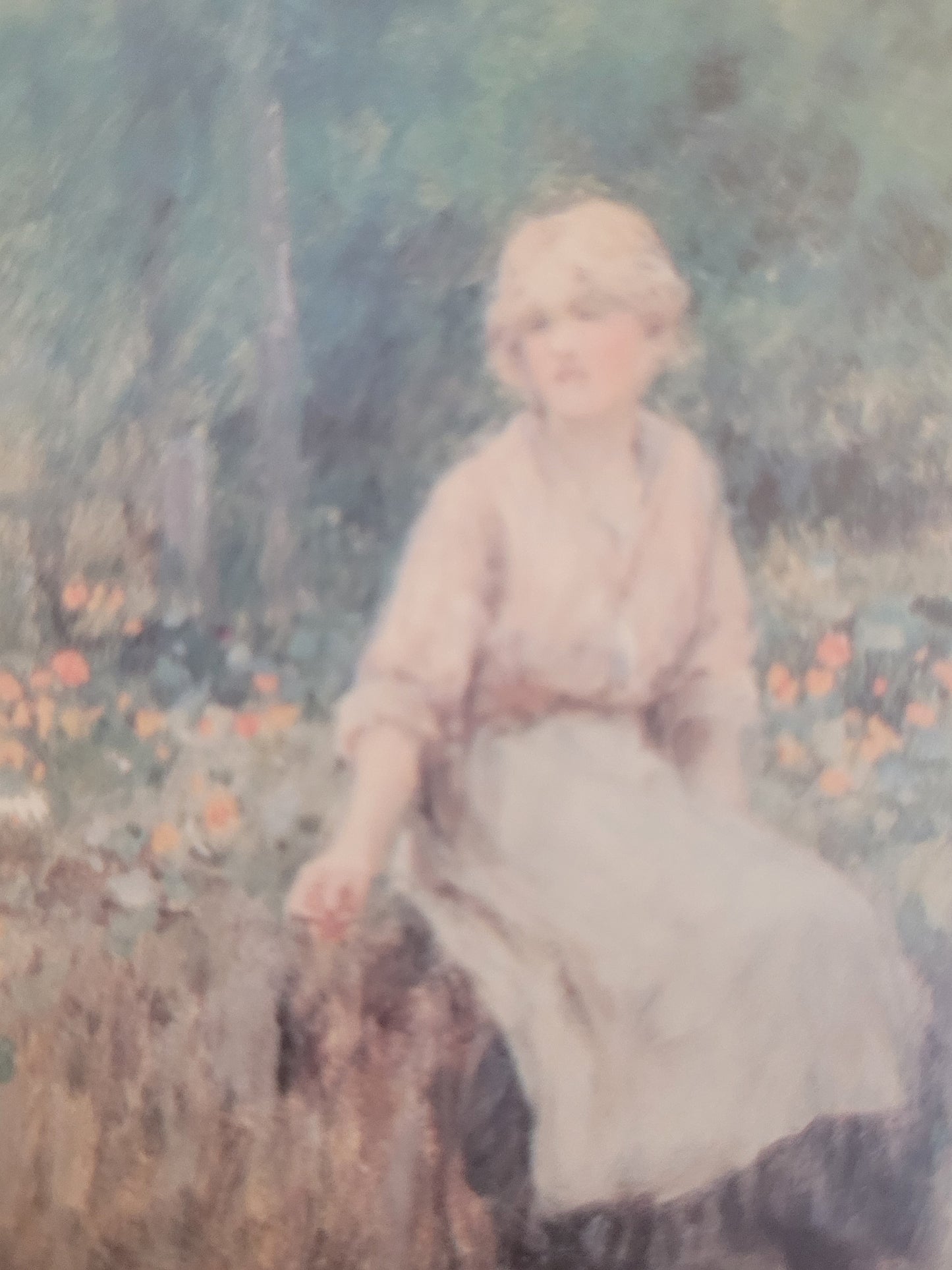 Nostalgischer Kunstdruck "Am Wasserrand" mit Blick aufs Ufer