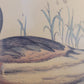Vintage Kunstdruck einer Ente "Tadorna Tadorna" mit Holzrahmen
