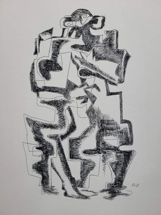 Ossip Zadkine (1888-1967) Original Radierung inkl. Gedicht u. Mappe