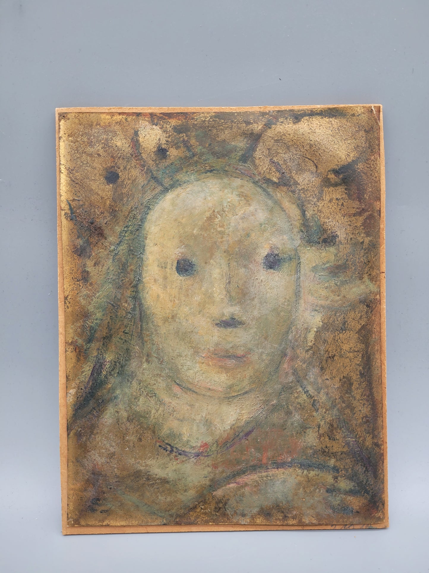 Mitteleuropäische Schule (XX) Interessantes Gemälde Porträt