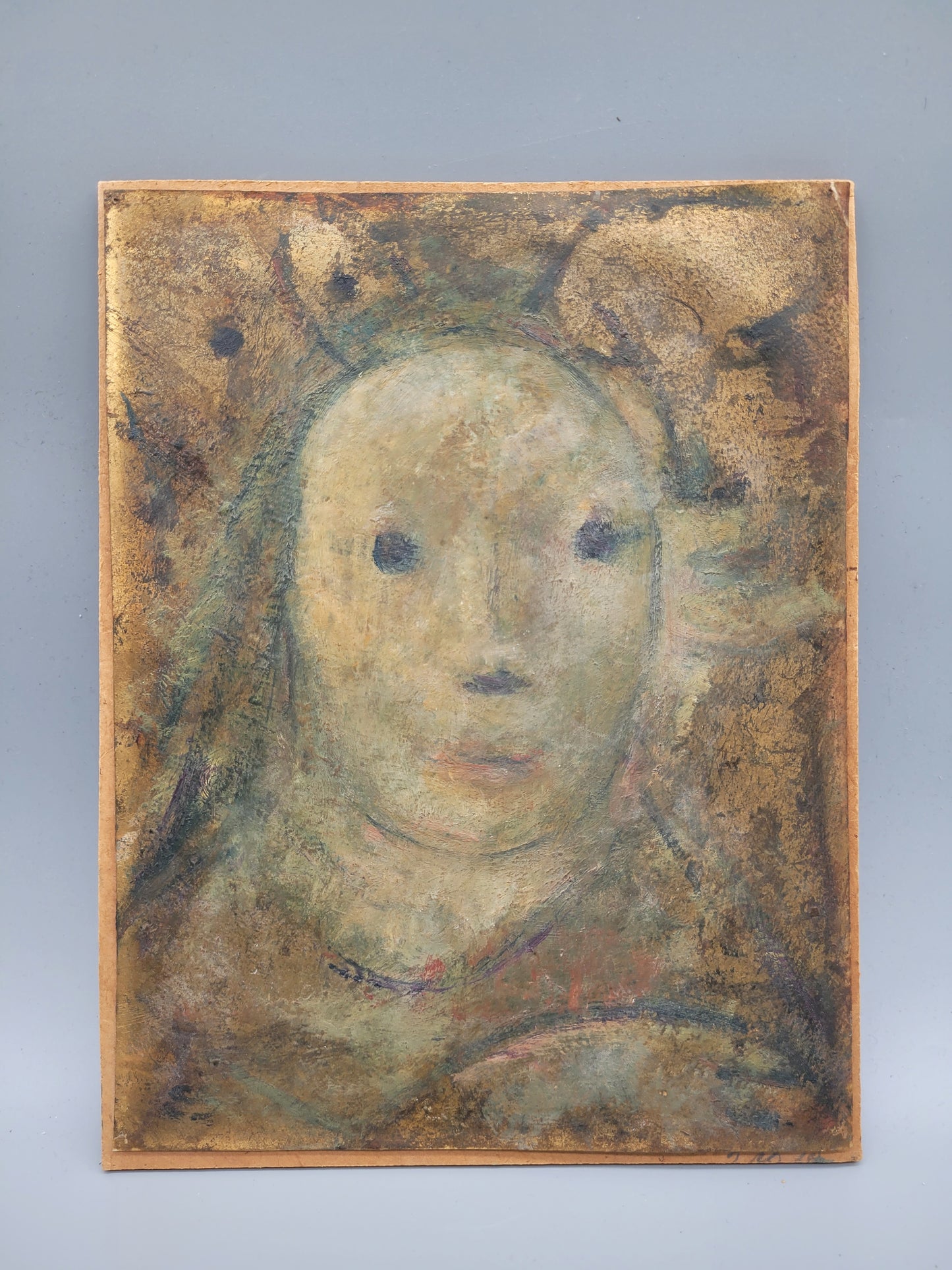 Mitteleuropäische Schule (XX) Interessantes Gemälde Porträt