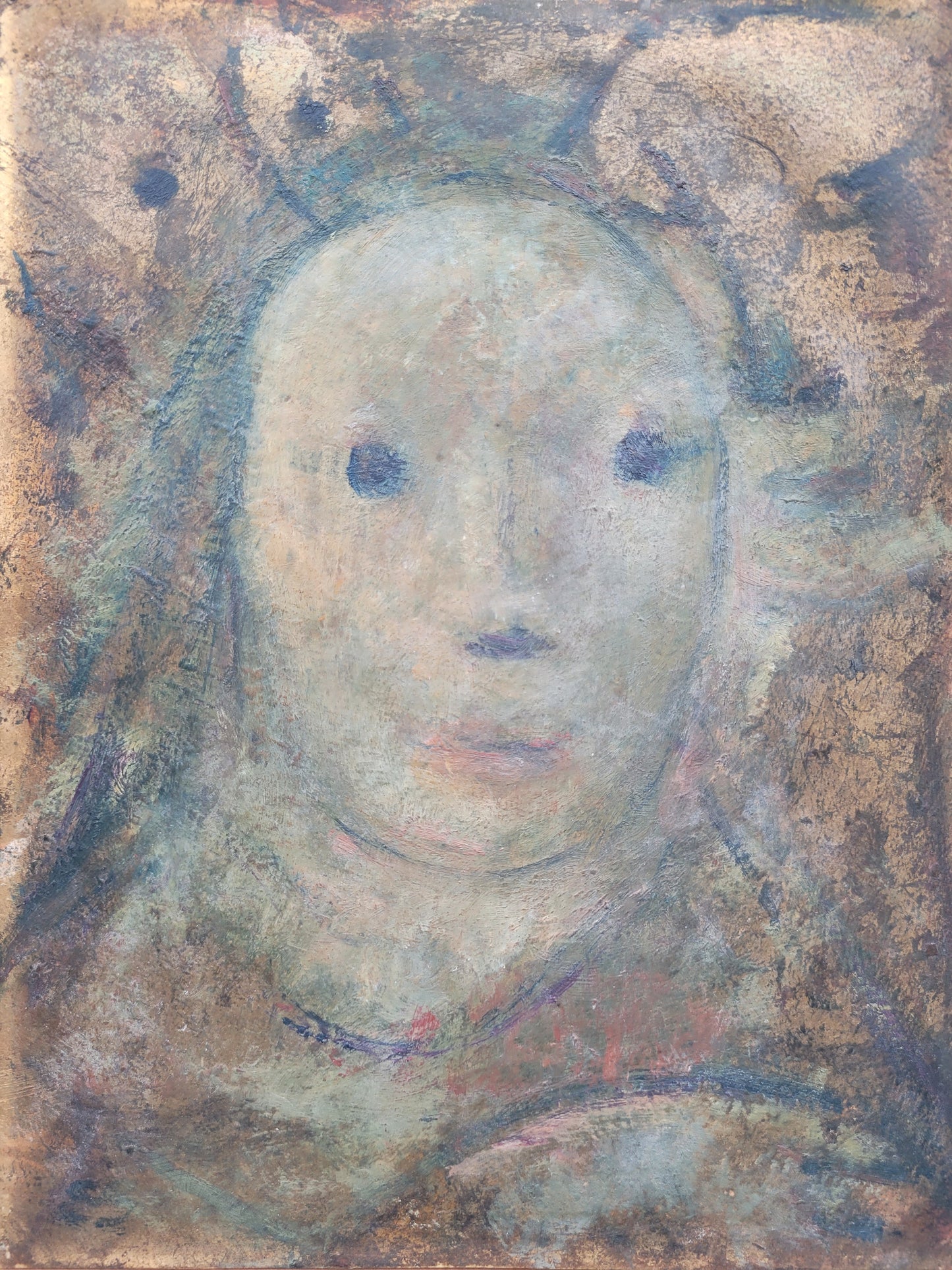 Mitteleuropäische Schule (XX) Interessantes Gemälde Porträt