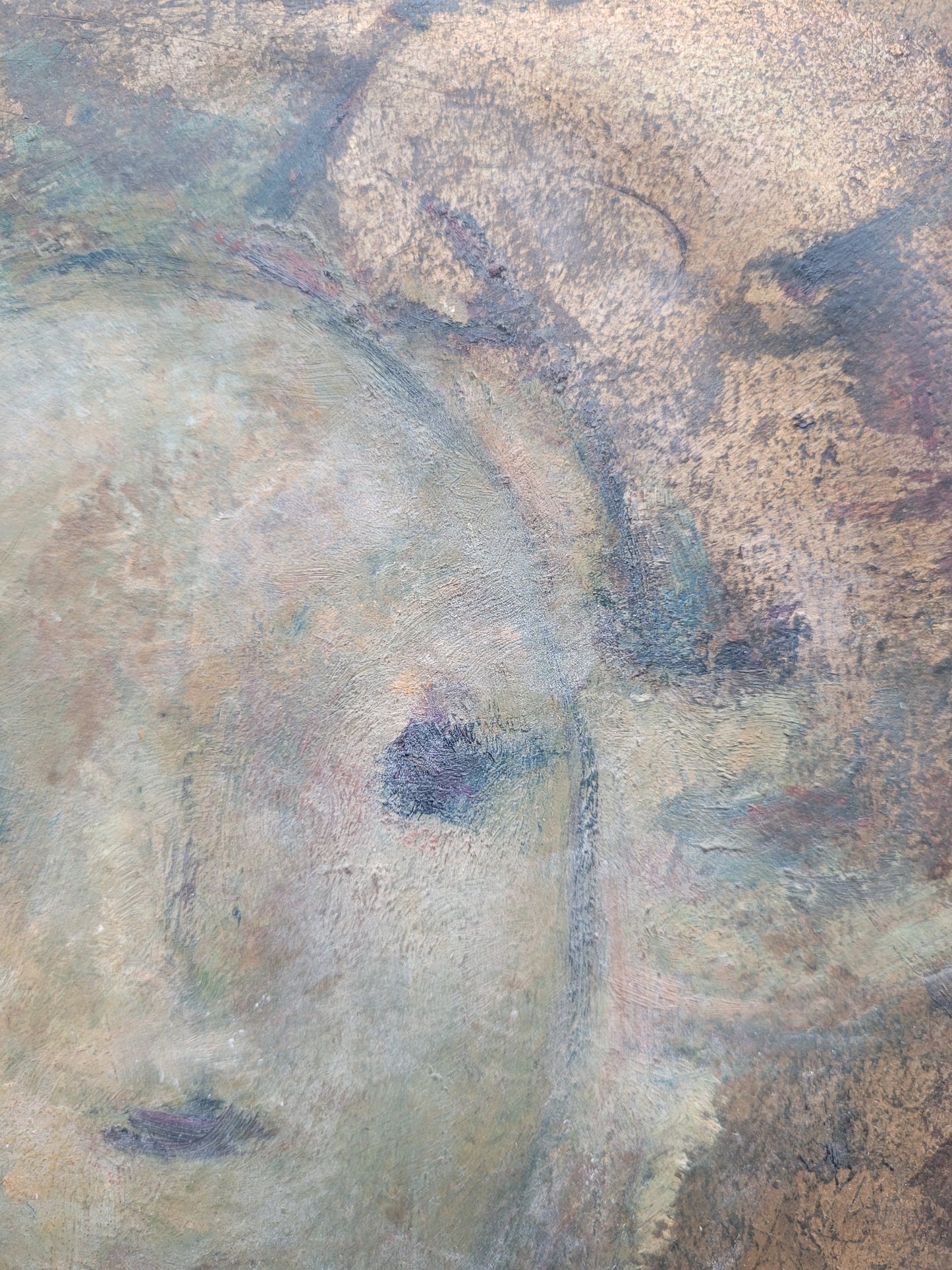 Mitteleuropäische Schule (XX) Interessantes Gemälde Porträt