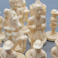 Antik Handgeschnitzte Schachfiguren Schachbrett Art Deco
