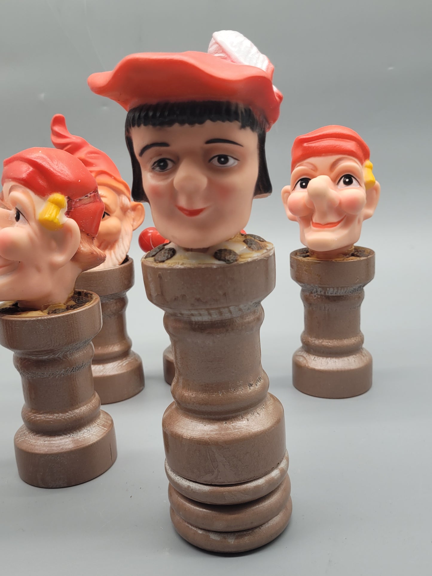 Amüsante Ritterliche Schachfiguren, Puppen Handpuppen