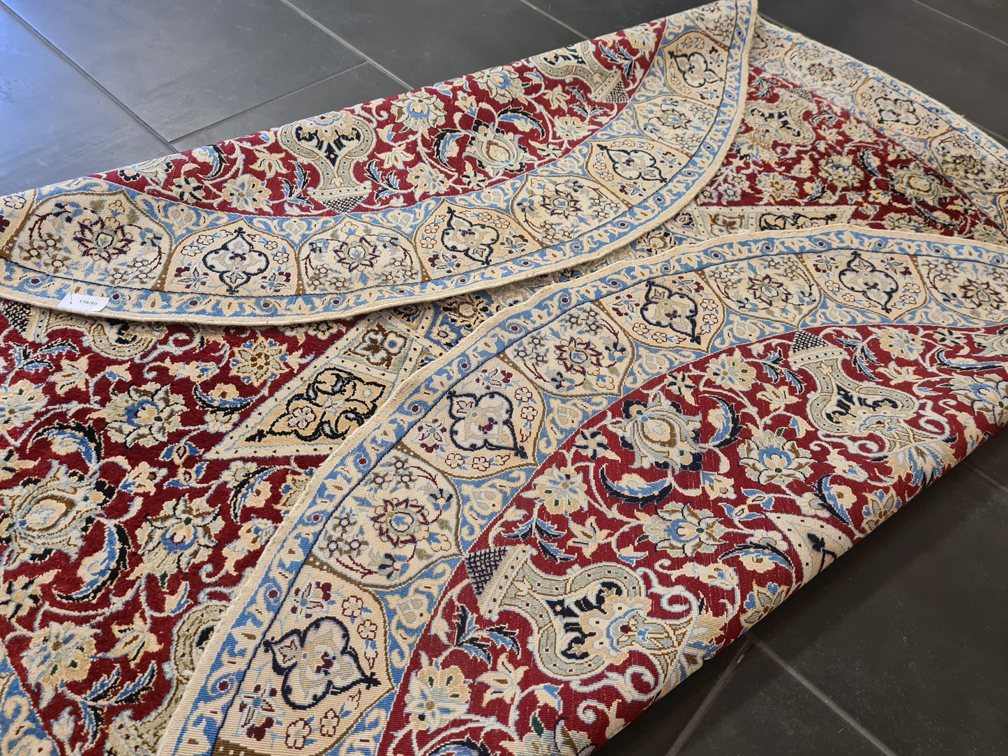 Feiner Handgeknüpfter Perser Orientteppich Nain aus Seide 145cm