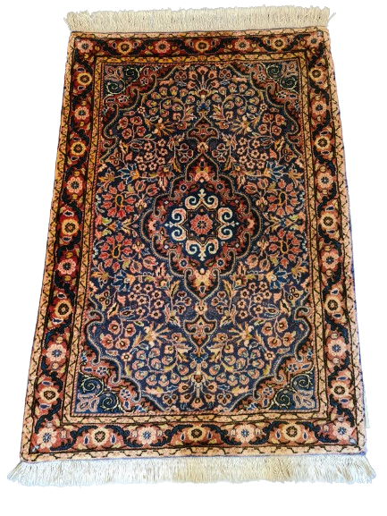 Edeler Handgeknüpfter Perser Bidjar Orientteppich mit Blumen Motiven 102X70cm