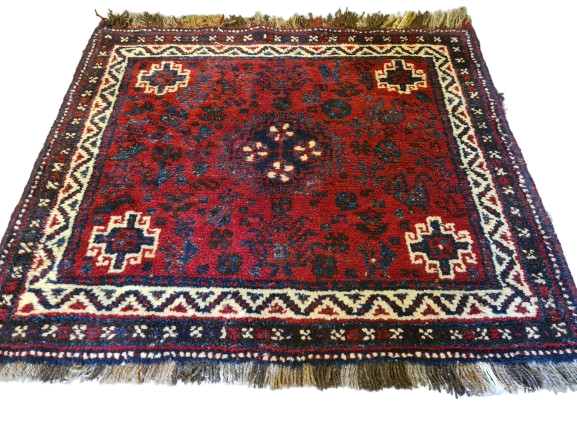 Antiker Handgeknüpfter Perser Gashgai Orientteppich mit Antikem Muster 67X109cm