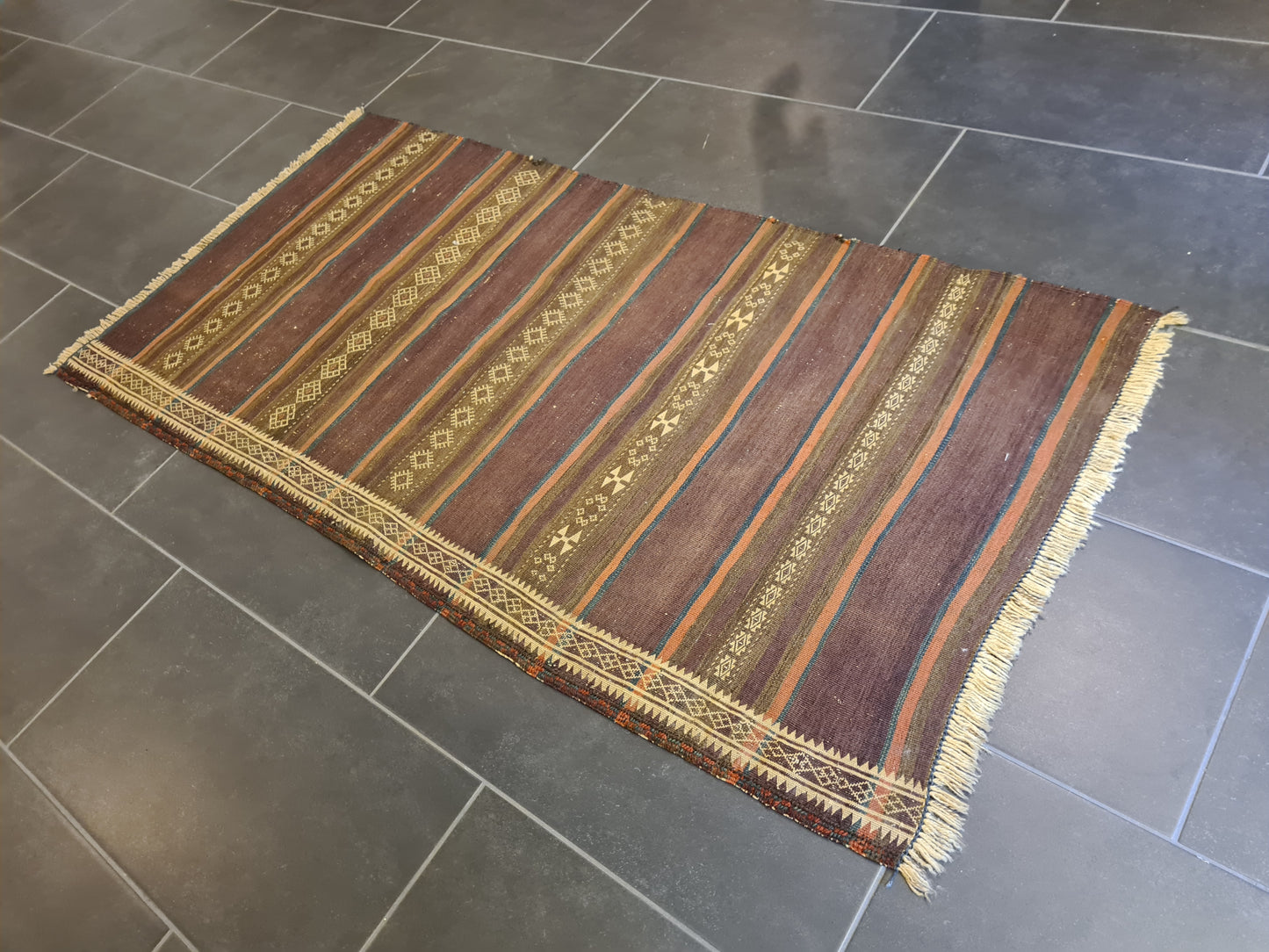 Feiner Handgeknüpfter Sumack Kelim Kilim Orientteppich aus dem Kaukasus 158X79cm