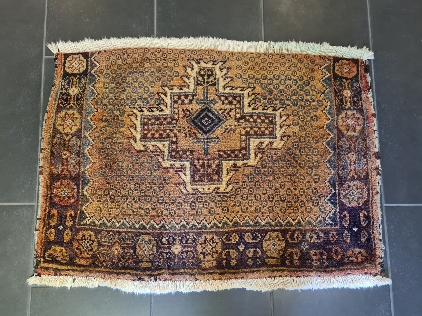 Handgeknüpfter Afshari Orientteppich Persische Handwerkskunst 91X63cm