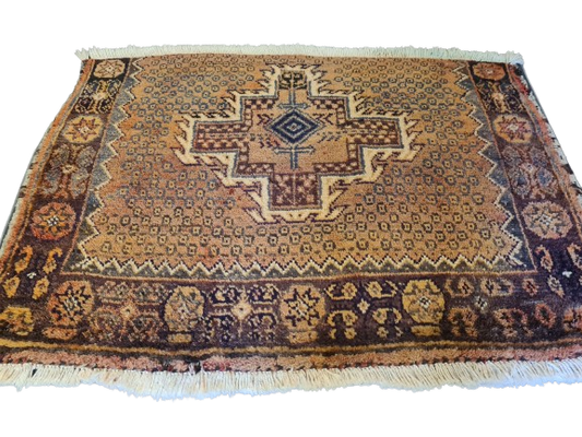 Handgeknüpfter Afshari Orientteppich Persische Handwerkskunst 91X63cm
