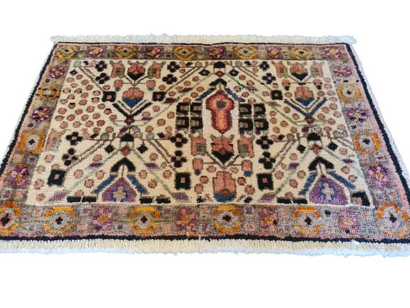 Handgeknüpfter Afshari Orientteppich Meisterwerk mit Pflanzenfarben 72X47cm