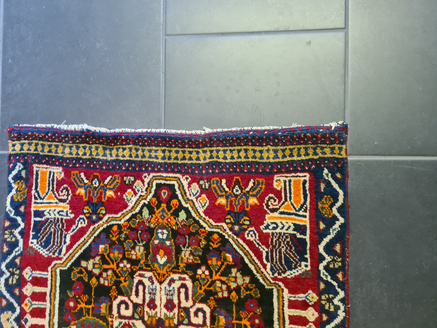 Antiker Handgeknüpfter Orientteppich – Mey Mey Keshan Perser Teppich 67X59cm