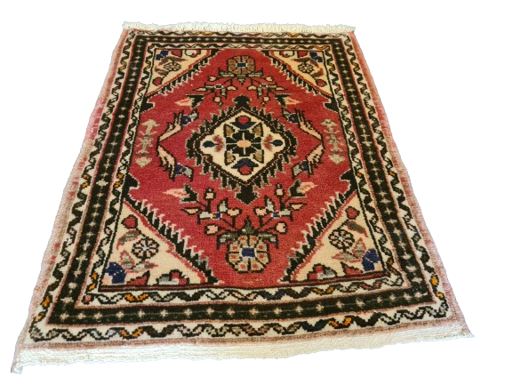 Antiker Handgeknüpfter Orientteppich – Hamadan Sarough Perser Teppich 76X60cm