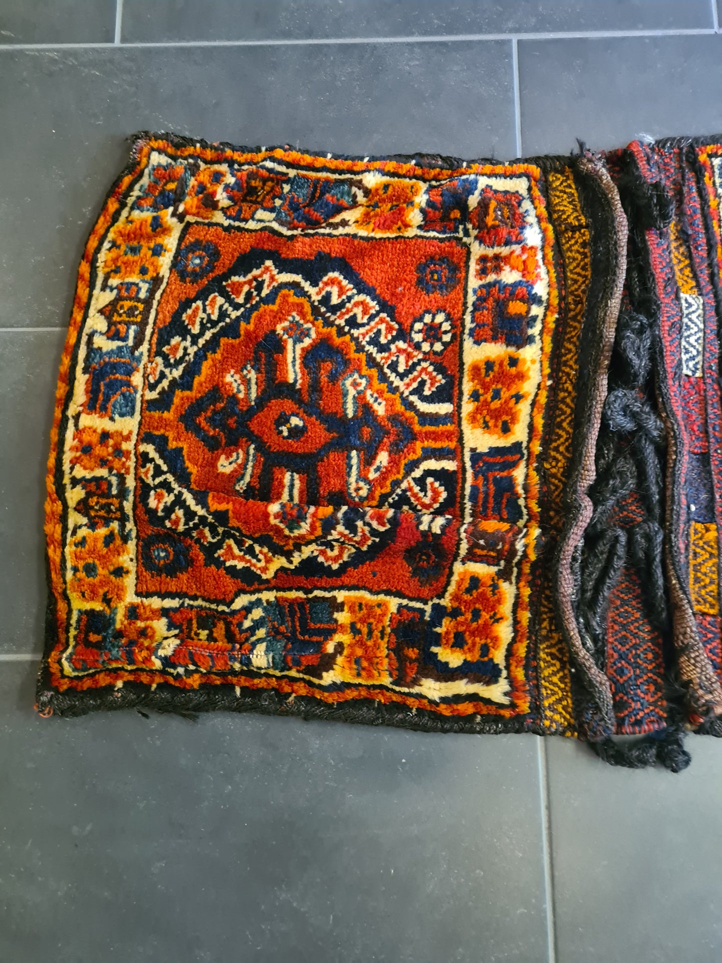 Antiker Handgeknüpfter Orientteppich – Shiraz Teppich Tasche 101X55cm