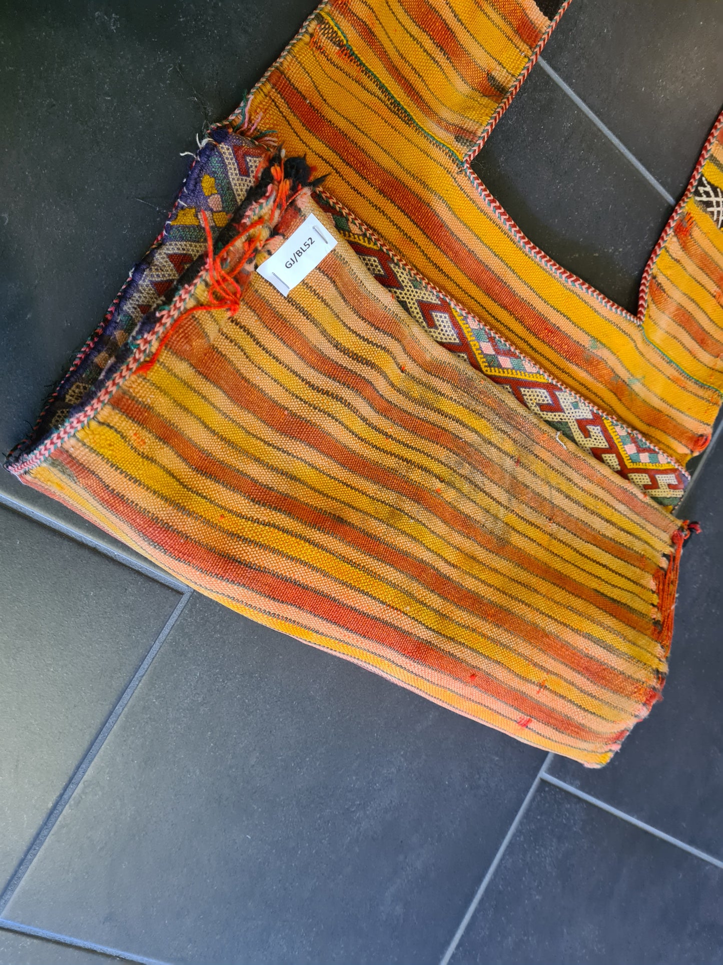 Antiker Handgeknüpfter Orientteppich – Kazak Kilim Kelim Teppich Tasche 136X42cm