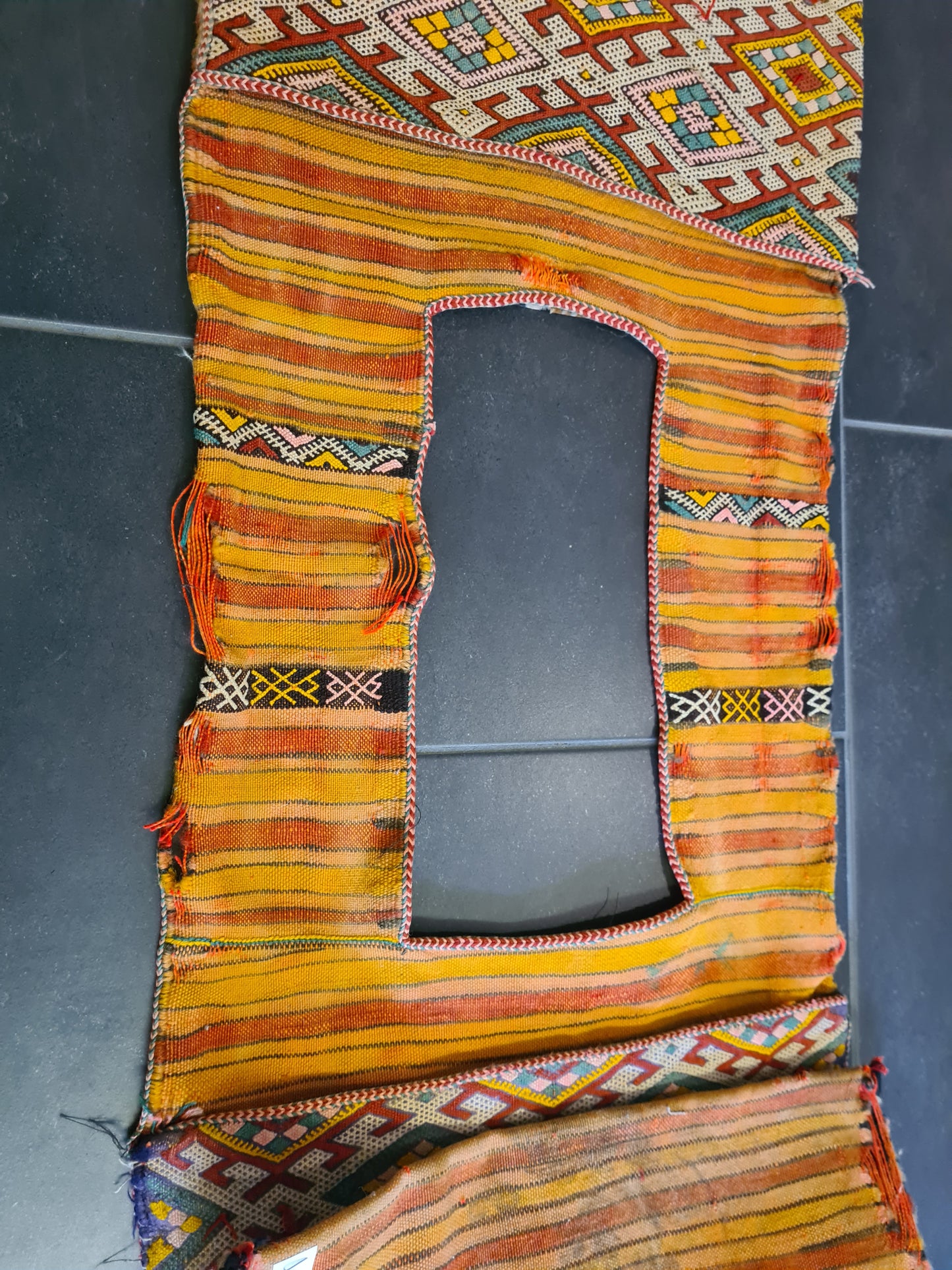 Antiker Handgeknüpfter Orientteppich – Kazak Kilim Kelim Teppich Tasche 136X42cm