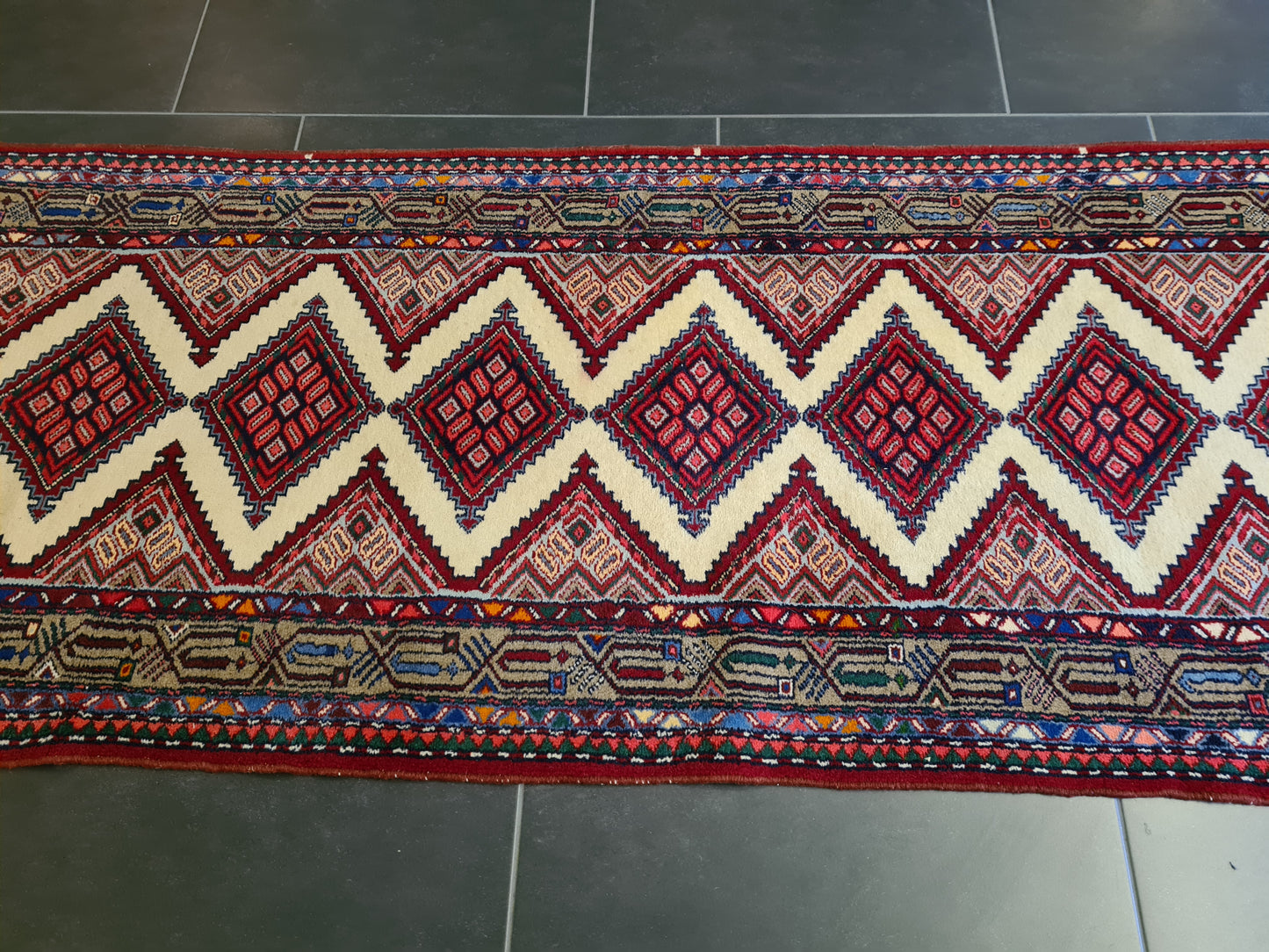 Antiker Handgeknüpfter Orientteppich – Perser Hamadan Läufer 495X87cm