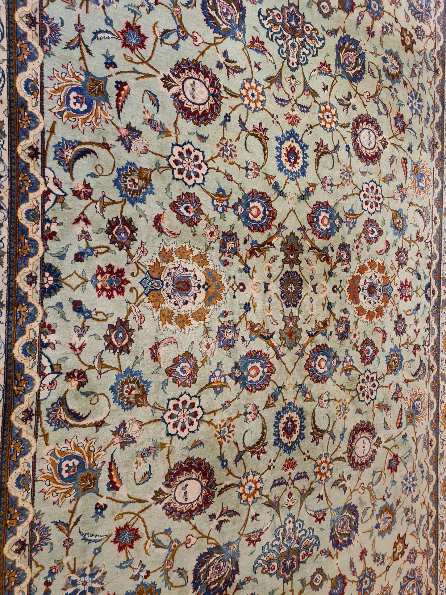 Handgeknüpfter Orientteppich Perser Keshan Palastteppich 404X268cm
