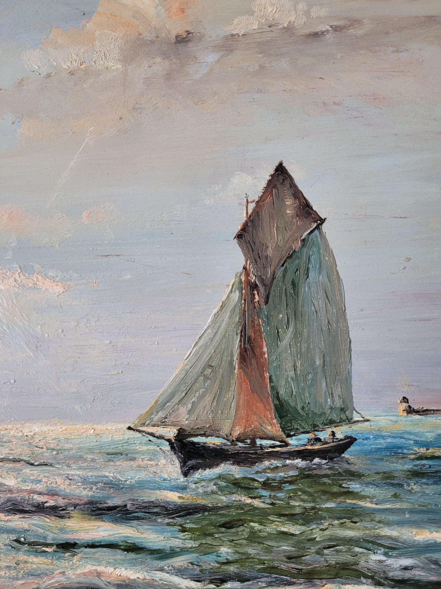 Hoppe (XX) Ölgemälde Nostalgisches Seestück 57x61cm