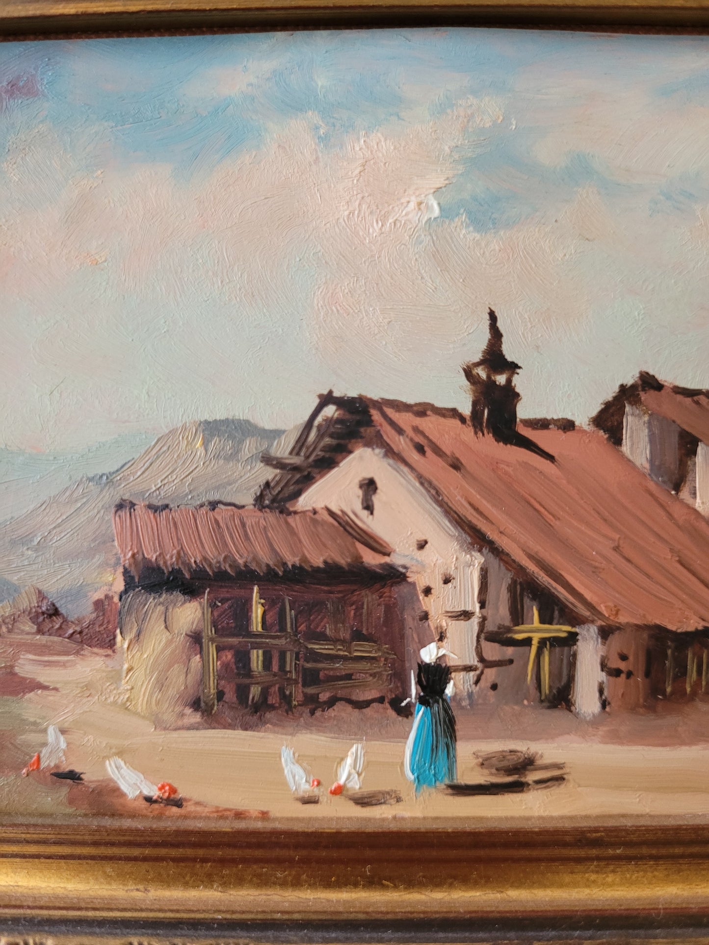 Ölgemälde Gemälde Dünenlandschaft Anatolische Schule (XX) 27x30cm