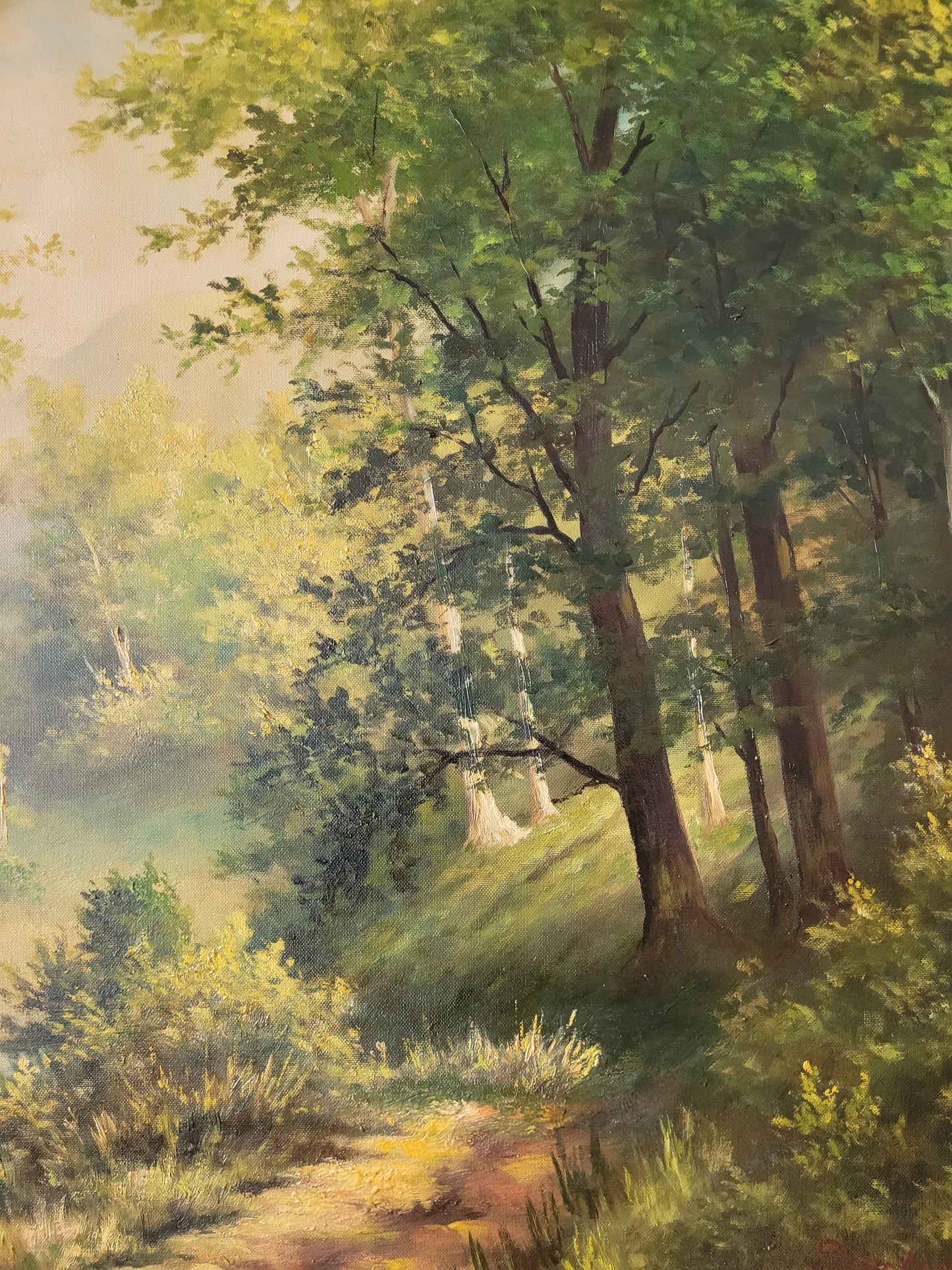 Ölgemälde Gemälde Waldlandschaft Europäische Schule (XX) 100x125cm