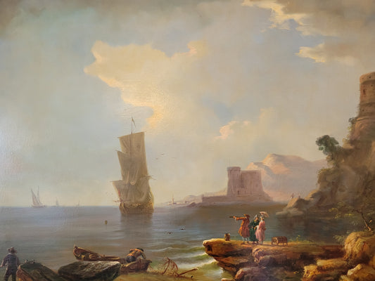 Ölgemälde Gemälde Hafen von Genua nach Claude Joseph Vernet (1714-1789)