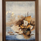Antikes Delfter Kachel-Tableau Maritime Szene nach Van der Velde