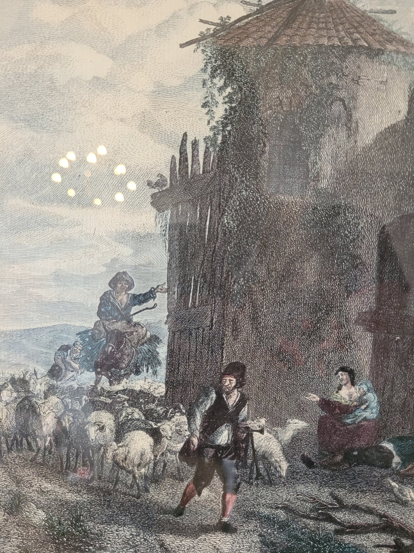 Originale hochwertige Grafik Le Colombier du Mareschal 50 x 57 cm