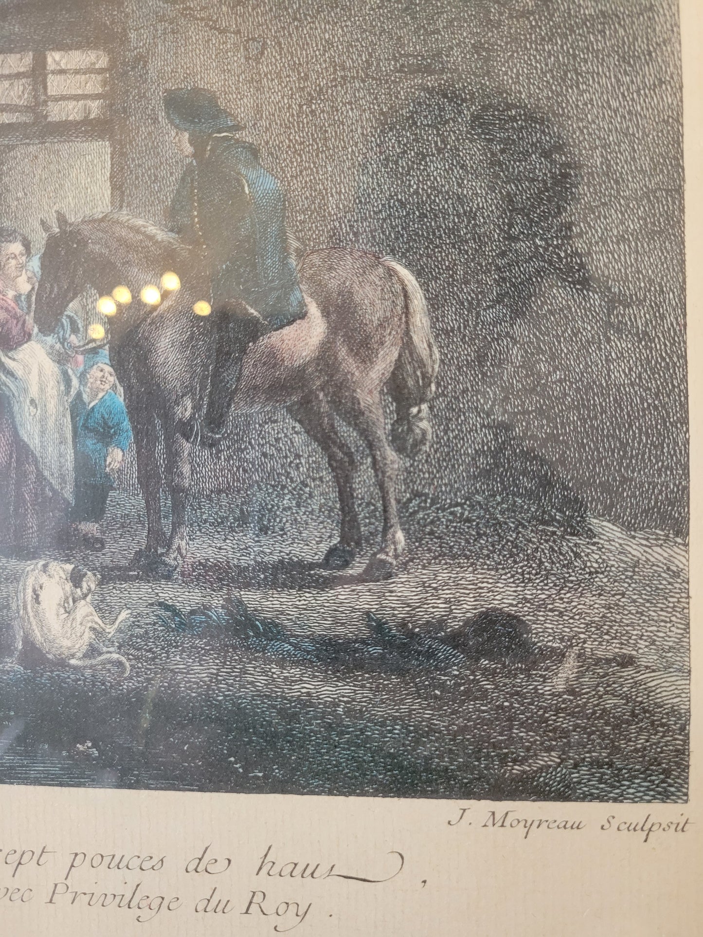 Originale hochwertige Grafik Le Colombier du Mareschal 50 x 57 cm